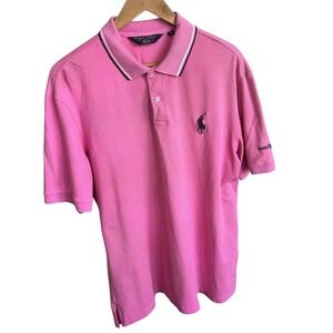 POLO GOLF Ralph Lauren Pink Shirt Mens XL Pima Big Pony Vintage Rio Secco Club